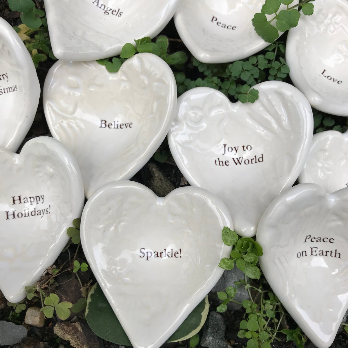 Giving Hearts - "Christmas Collection" - Set of 10 - White