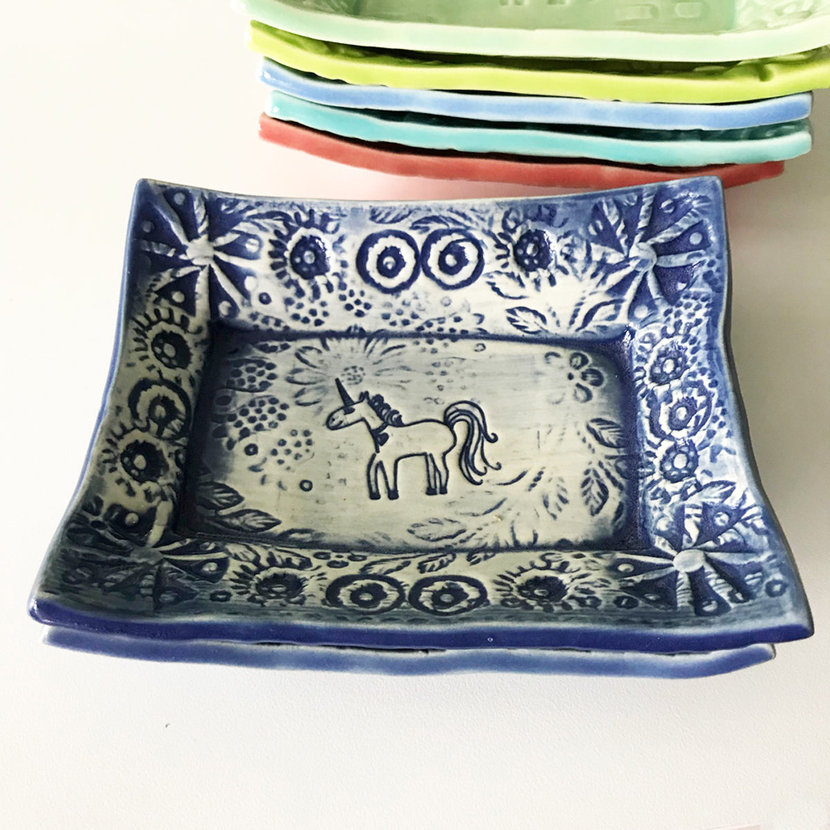 Cute Little Soap Dish - Unicorn Delft Blue