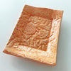 Handmade ceramic tray flower pattern by Lorraine Oerth in orange glaze.
