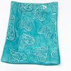 Tray with Impressed Hearts in Turquoise Glaze by Lorraine Oerth